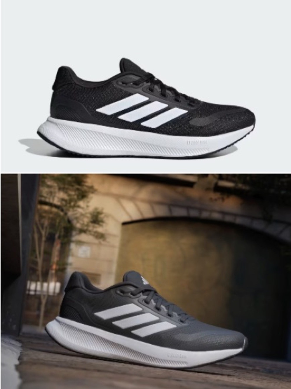 Women’s adidas Runfalcon 5 Black and White Lightweight Running Sneakers